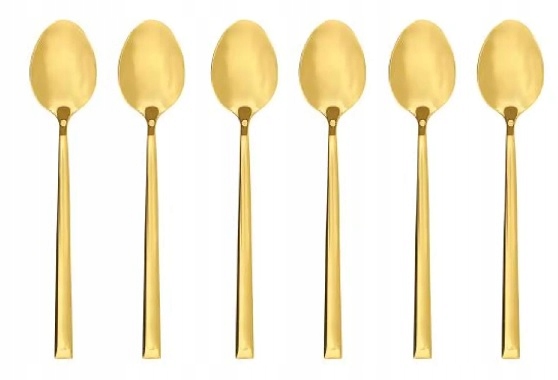 Ambition Komplet ŁYŻECZEK DO HERABTY COMO 43671 ZŁOTE 6szt. Eleganckie