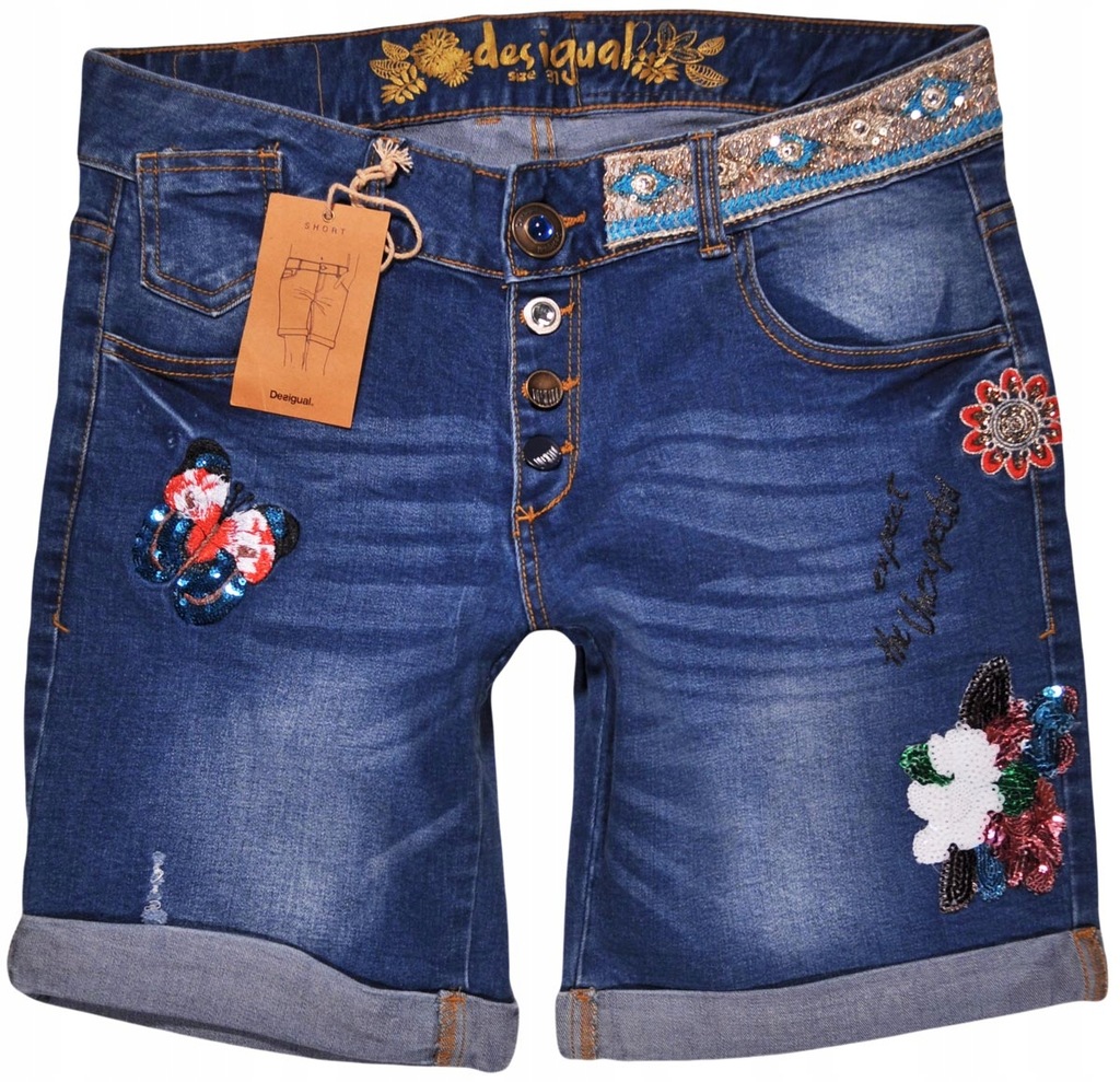 DESIGUAL spodenki BLUE jeans SHORT _ W31