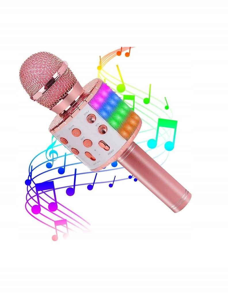 MIKROFON BEZPRZEWODOWY KARAOKE BLUETOOTH RÓŻOWY