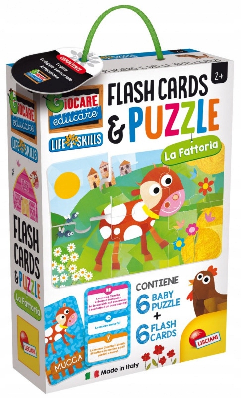Puzzle dziecięce i karty fiszki Farma