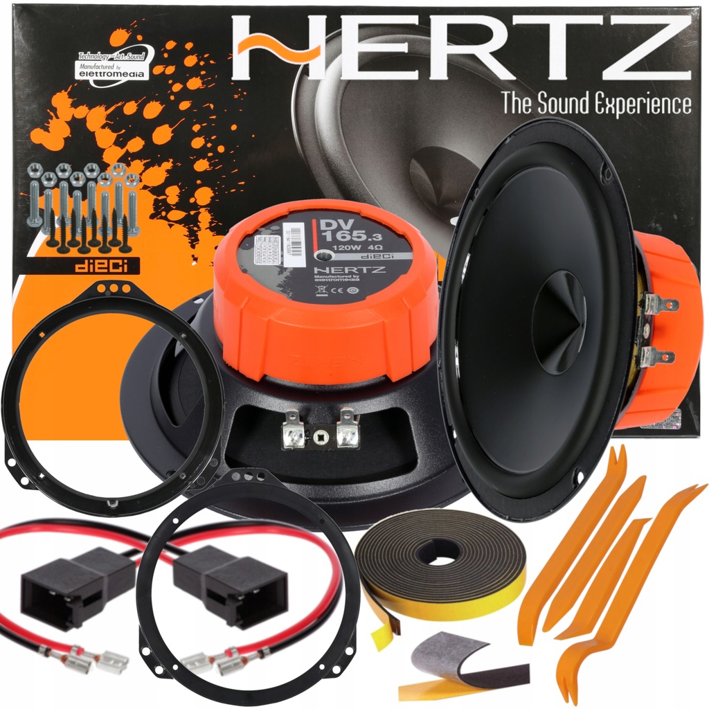 HERTZ GŁOŚNIKI BASOWE Z DSK165 OPEL ASTRA CALIBRA MERIVA OMEGA SIGNUM PRZÓD