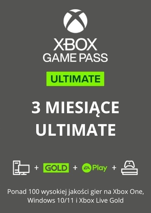 Subskrypcja XBOX GAME PASS ULTIMATE 3 MIESIĄCE + EA PLAY + GOLD + CORE |KOD