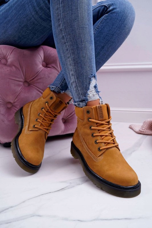 Damskie Botki Trapery Big Star Camel EE274013 38