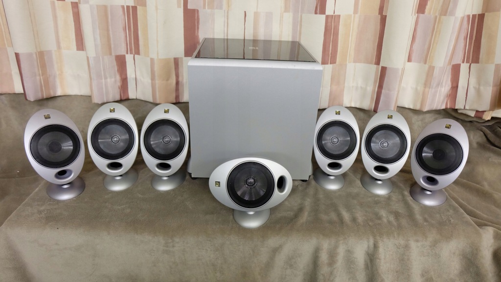 KEF KHT 2005 7.1 srebrne + Subwoofer PSW2010