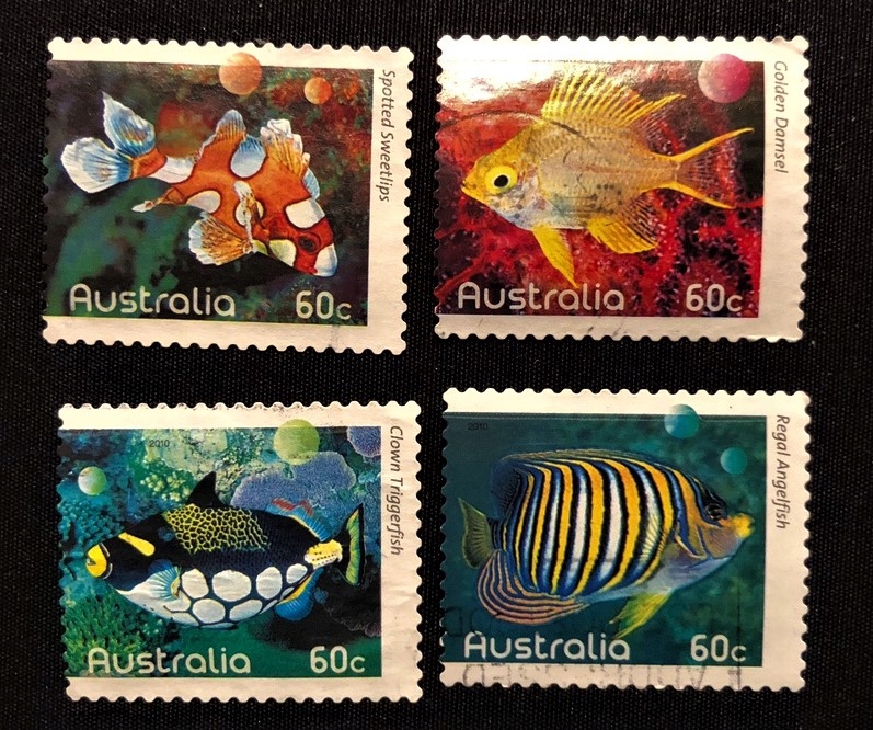 AUSTRALIA 2010 - Sc.# 3278/3281 RYBY (COIL STAMPS)
