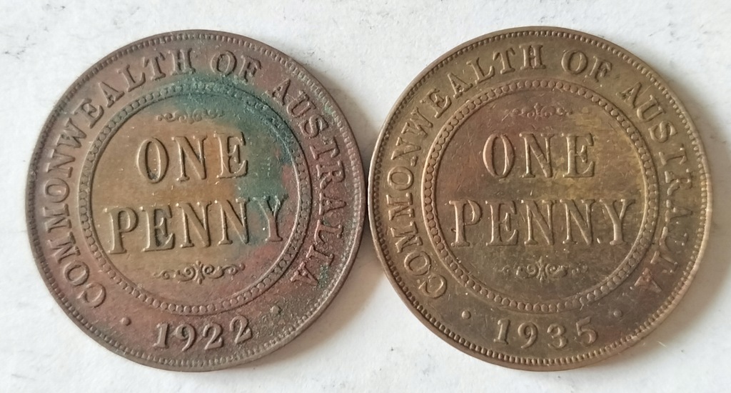 moneta Australia 1 penny 1922 1935 Jerzy V