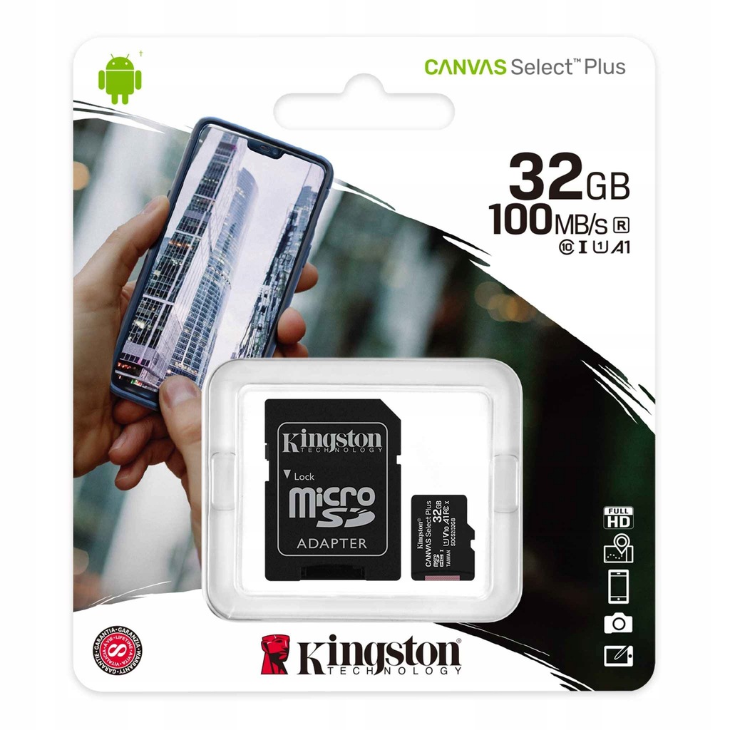 KINGSTON 32GB KARTA MICRO SD DO TELEFONU + ADAPTER