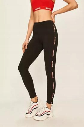 J3B206*GUESS LEGGINSY CZARNE LOGO XS 34 V00