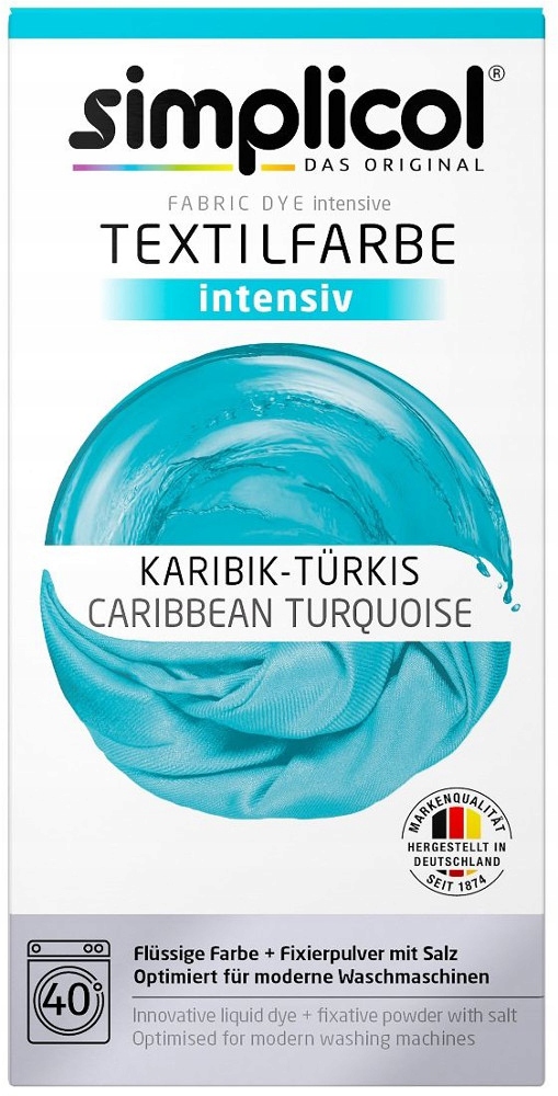 Simplicol barwnik farba do tkanin Karaibski Turkus