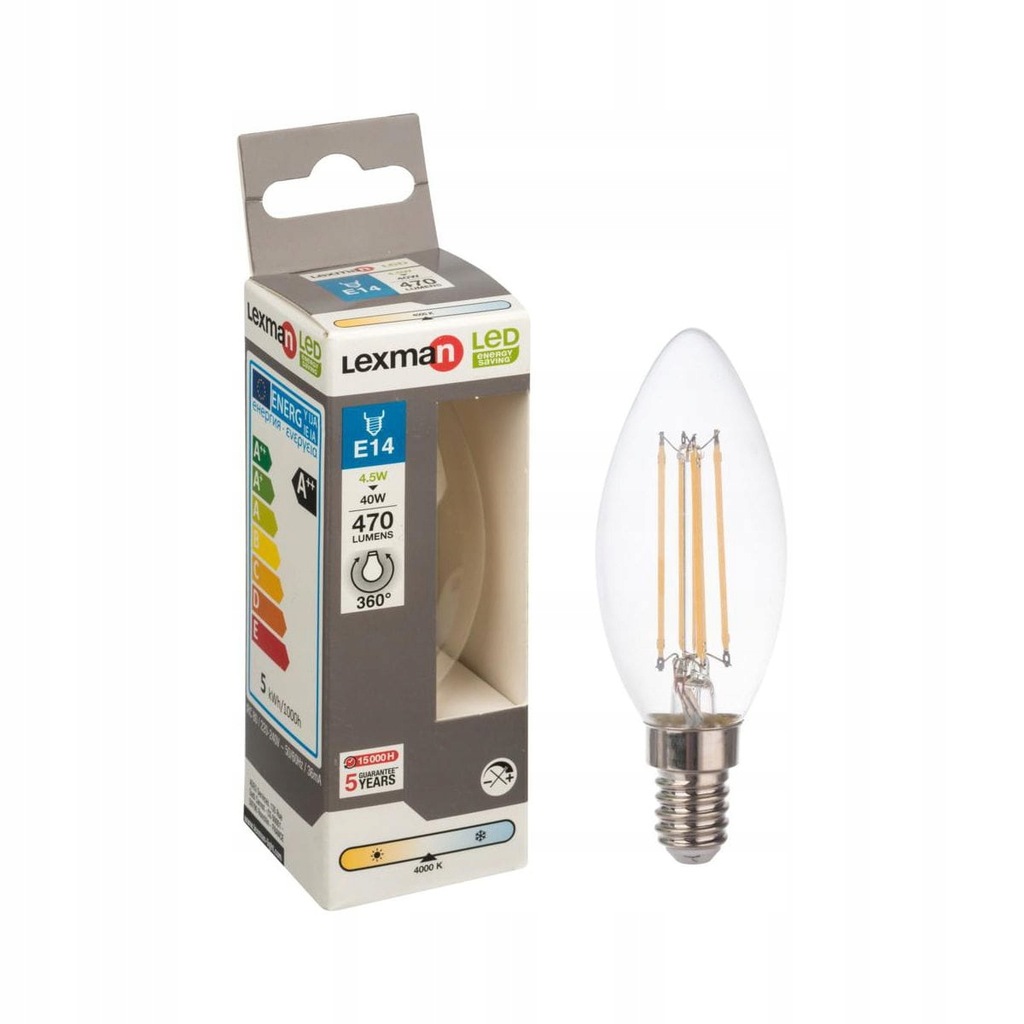 Żarówka LED E14 (230 V) 4.5 W 470 lm Zimna biel LE