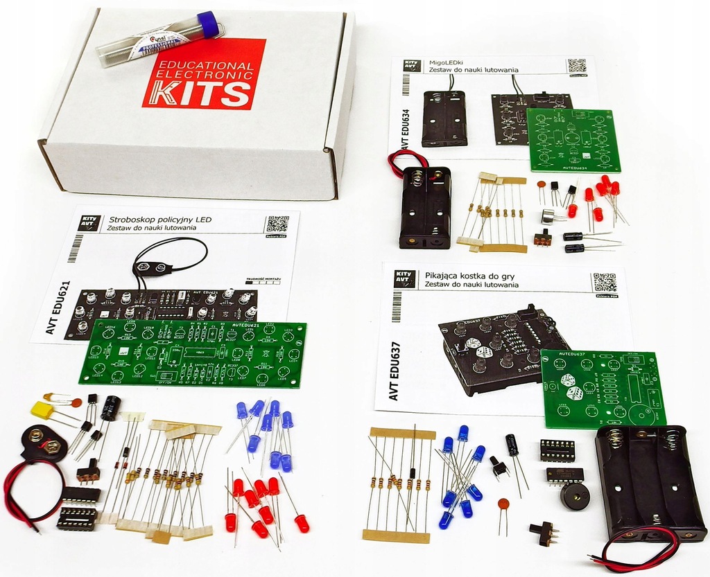 Zestaw kitów DIY do nauki lutowania AVTEDU3PAKIET