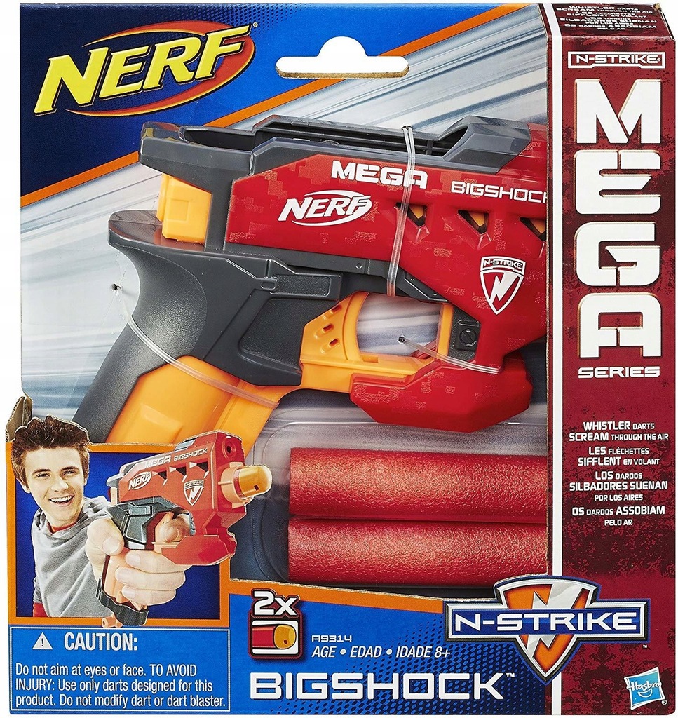 NERF PISTOLET MEGA BIG SHOCK N-STRIKE STRZAŁKI