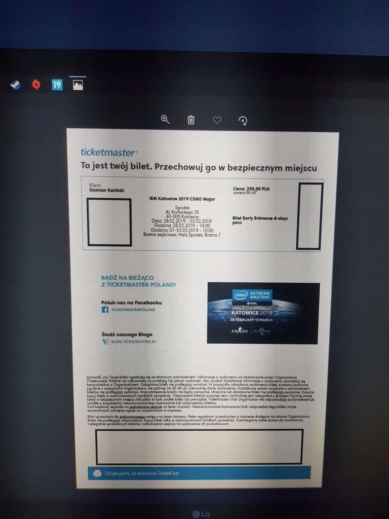 Bilet Early Entrance 4-days pass IEM Katowice 2019