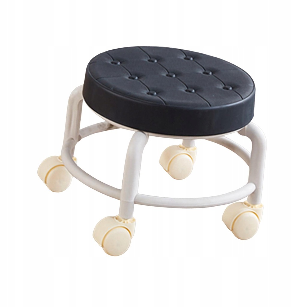 Low Roller Seat Stool Universal Swivel Casters Footrest Library Home black