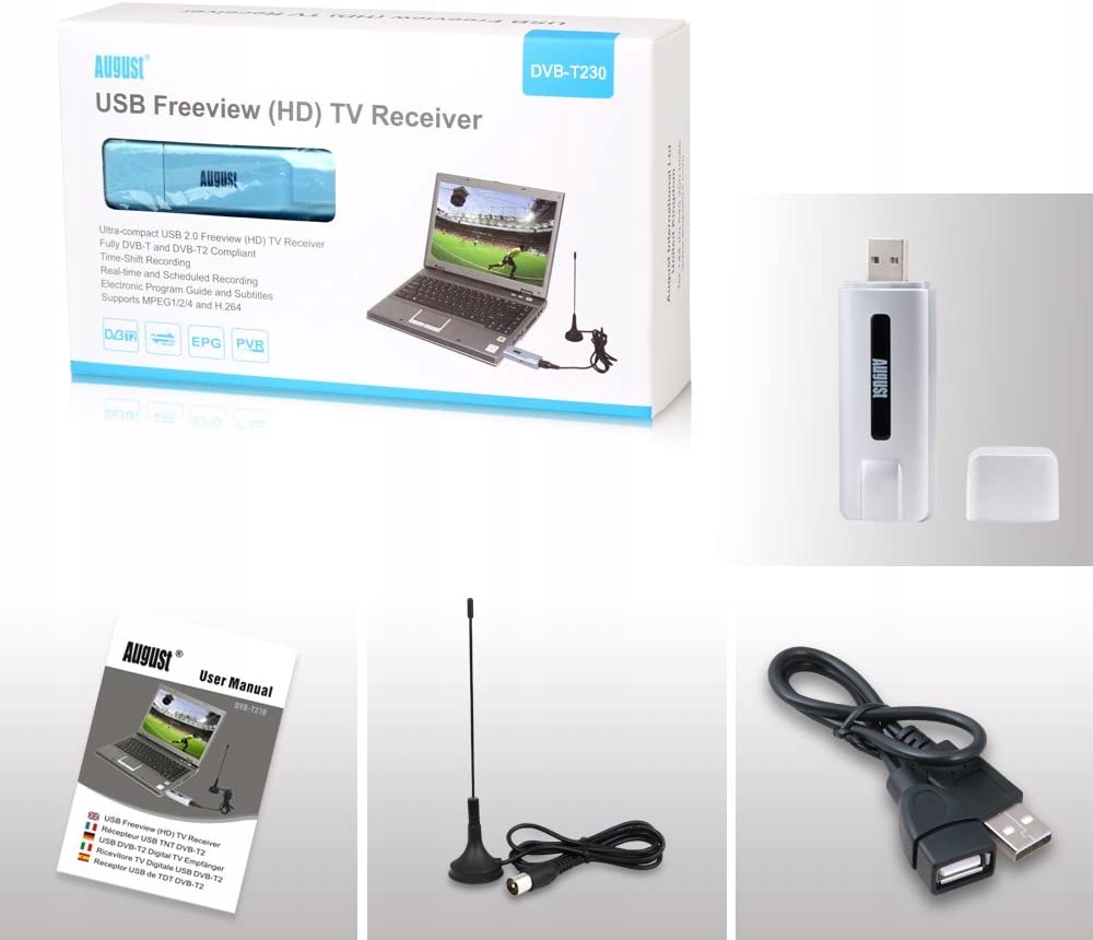 Купить USB-тюнер DVB-T2 ТВ-карта August T230 HD: отзывы, фото, характеристики в интерне-магазине Aredi.ru