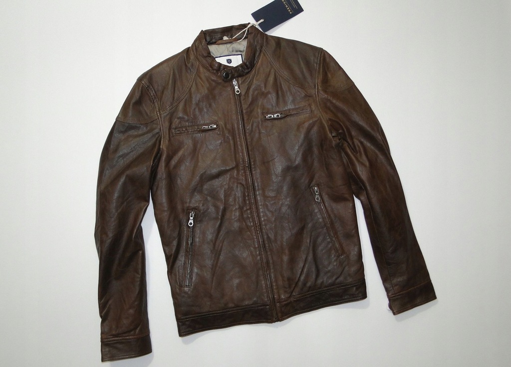 Kurtka JACK JONES Premium PRESTON Leather Brown S