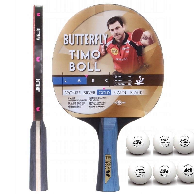 Купить Ракетка Butterfly Timo Boll GOLD +6 мячей**: отзывы, фото, характеристики в интерне-магазине Aredi.ru