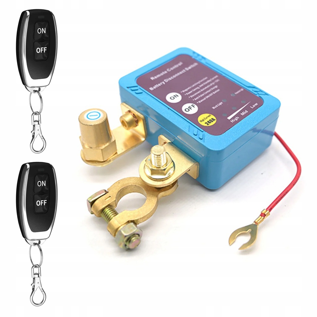 Zdalny automatyczny wyłącznik odłącznik akumulatora 12V 240A 2x pilot