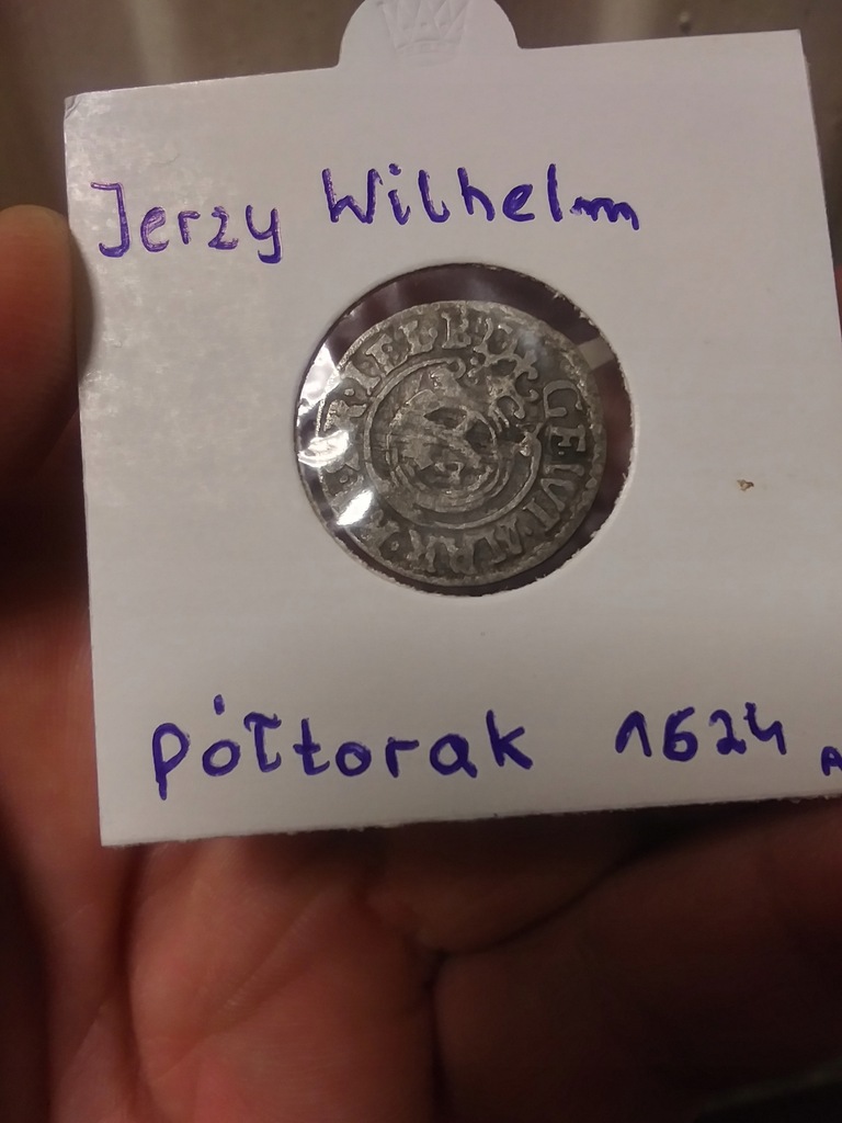 Poltorak 1624 r Jerzy Wilhelm Srebro Piekny