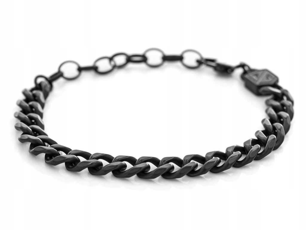 BRANSOLETA MĘSKA FOSSIL JF04634001 STALOWA CZARNA CASUAL