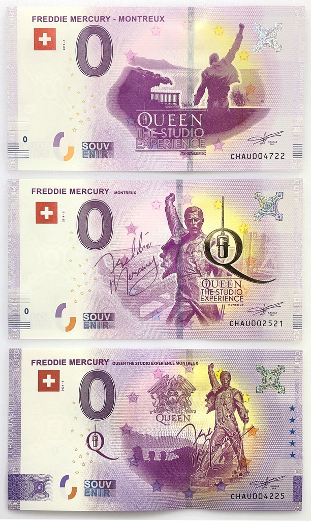 Купить 0 евро - Фредди Меркьюри - набор из 3 банкнот: отзывы, фото, характеристики в интерне-магазине Aredi.ru