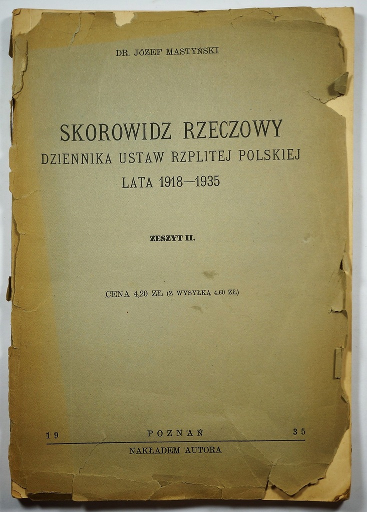 Skorowidz rzeczowy Dziennika Ustaw RP 1918-1935