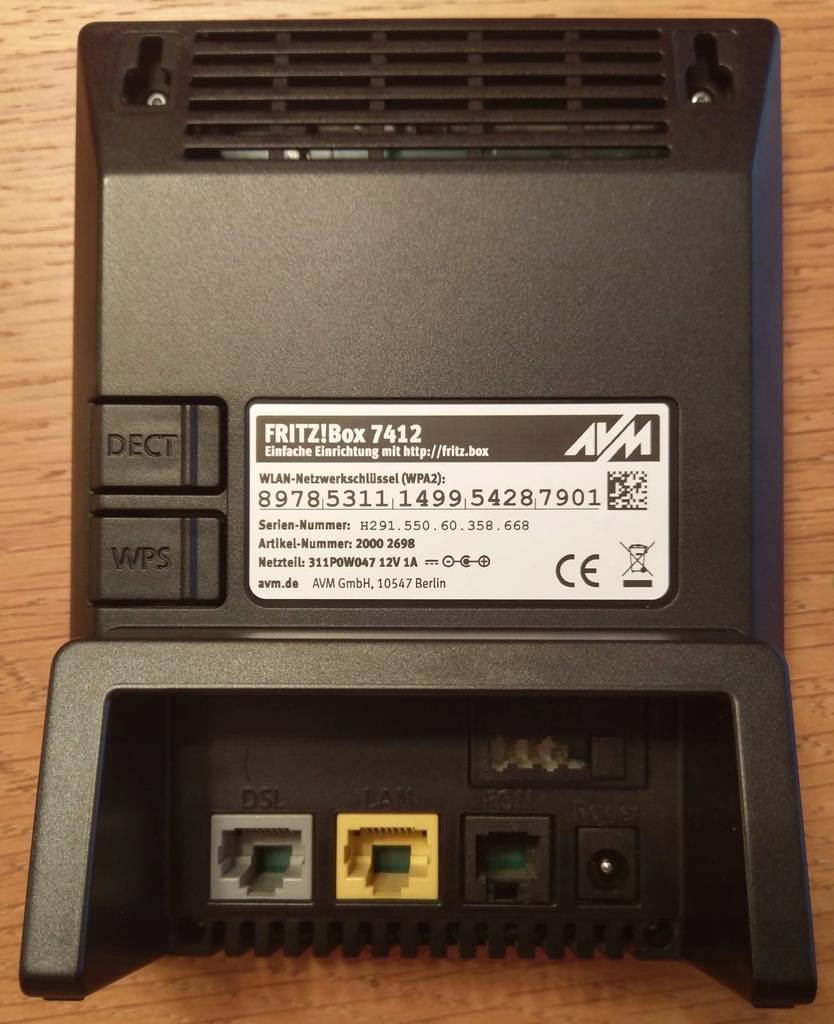 Router FRITZ!Box 7412 ADSL2+ WAN/LAN WLAN DECT 8838175826 oficjalne