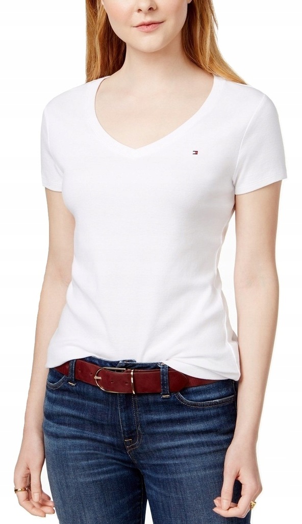 TOMMY HILFIGER TSHIRT KOSZULKA DAMSKA LOGO L 7496679101 oficjalne