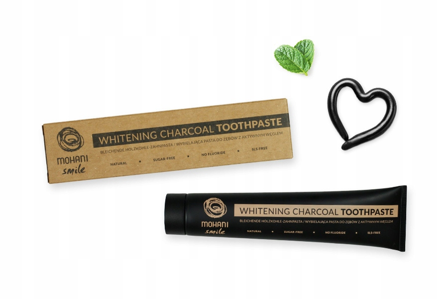 Mohani Smile Whitening Charcoal naturalna pasta wybielająca z węglem aktywn