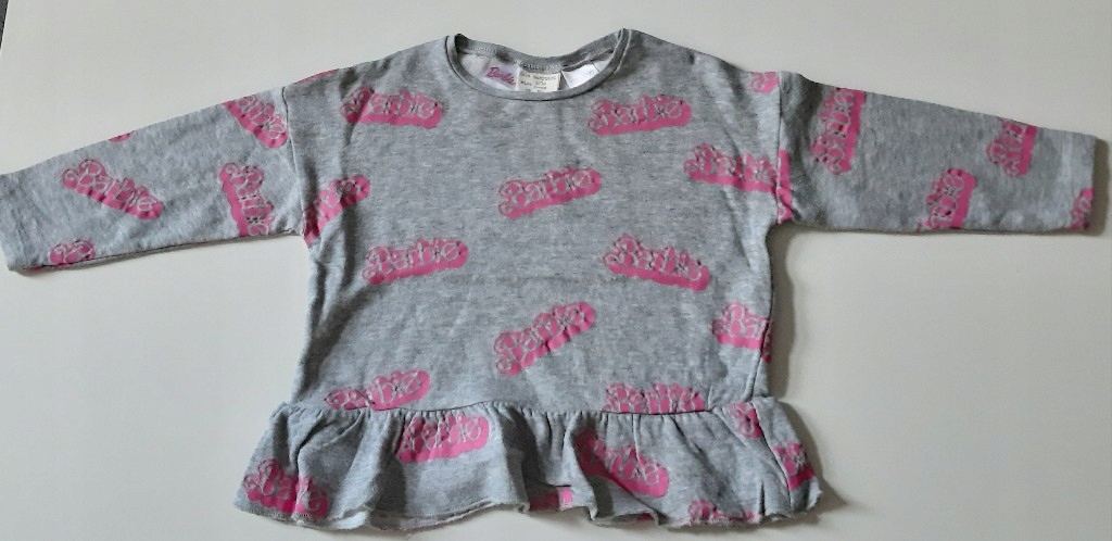 Szara bluzka BARBIE ZARA r 80 cm 9-12 m