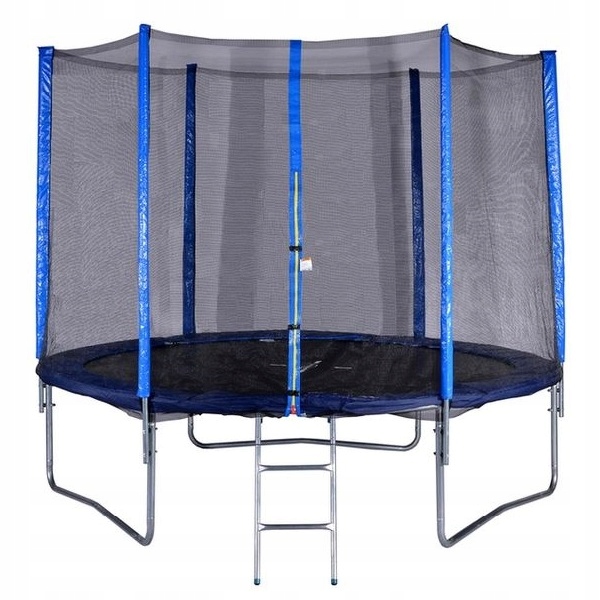 Zestaw trampolina z siatką bezpieczeństwa i schodk