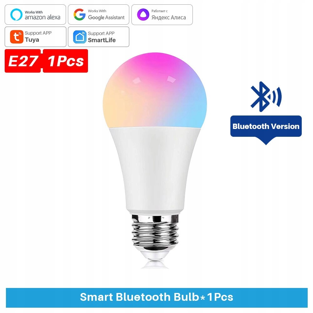 Inteligentna żarówka E27 WiFi/Bluetooth RGBCW 100-240V