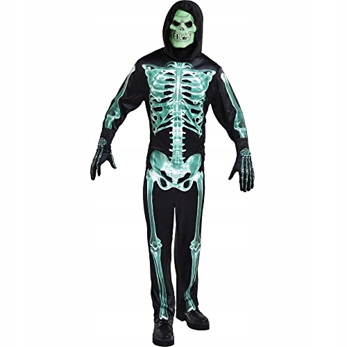 Amscan 8408536 Glow-in-the-Dark Skeleton - Plus XXL (48-52) | Multicolor |