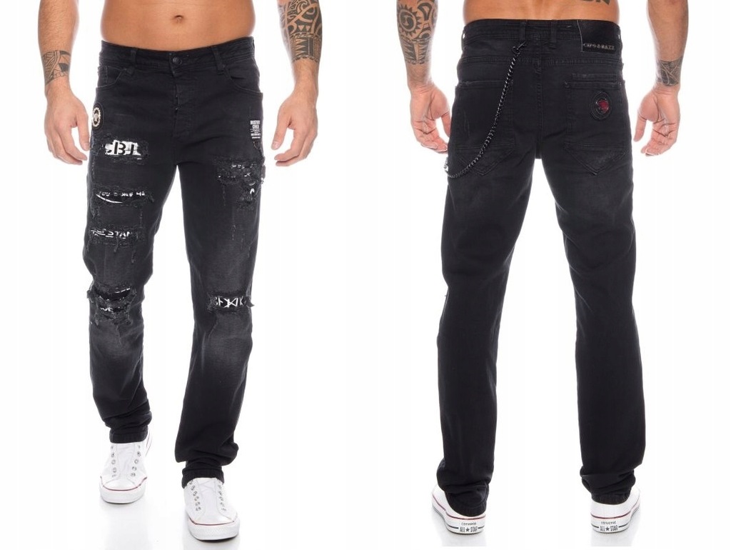 NEW JEANS DZIURY ŁATY WANTED CIPO BAXX CD417 31/32