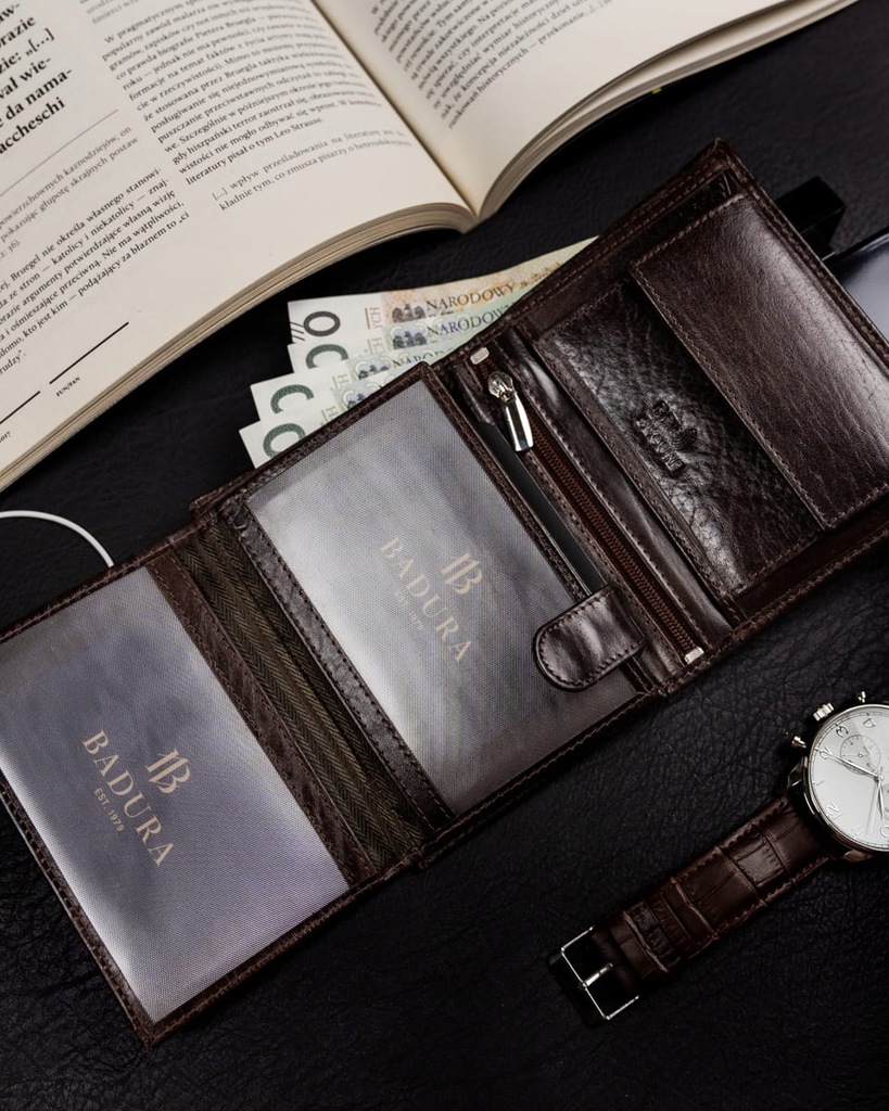 Купить Мужской кожаный кошелек BADURA, RFID-защита, большой: отзывы, фото, характеристики в интерне-магазине Aredi.ru