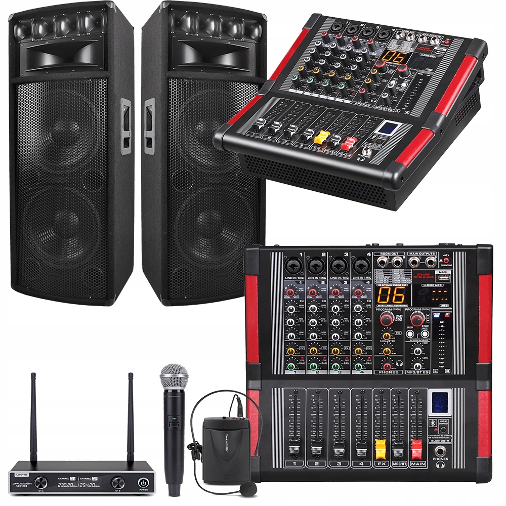 Купить Комплект микрофонов, усилитель, микшер, МЕГА КОЛОНКИ: отзывы ...