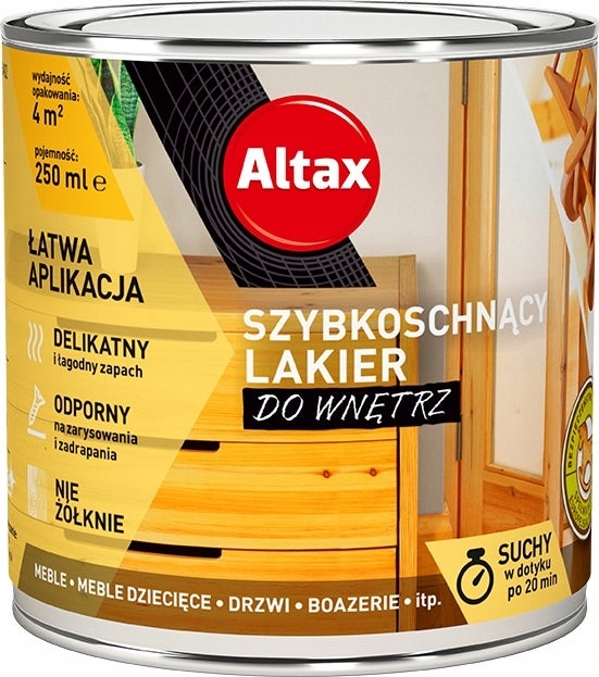 Lakier do wnętrz Altax połsyk 0,25l