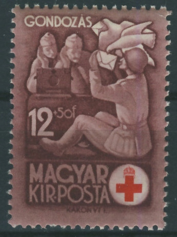 Węgry 12 + 50 filler - Czerwony Krzyż , Gondozas