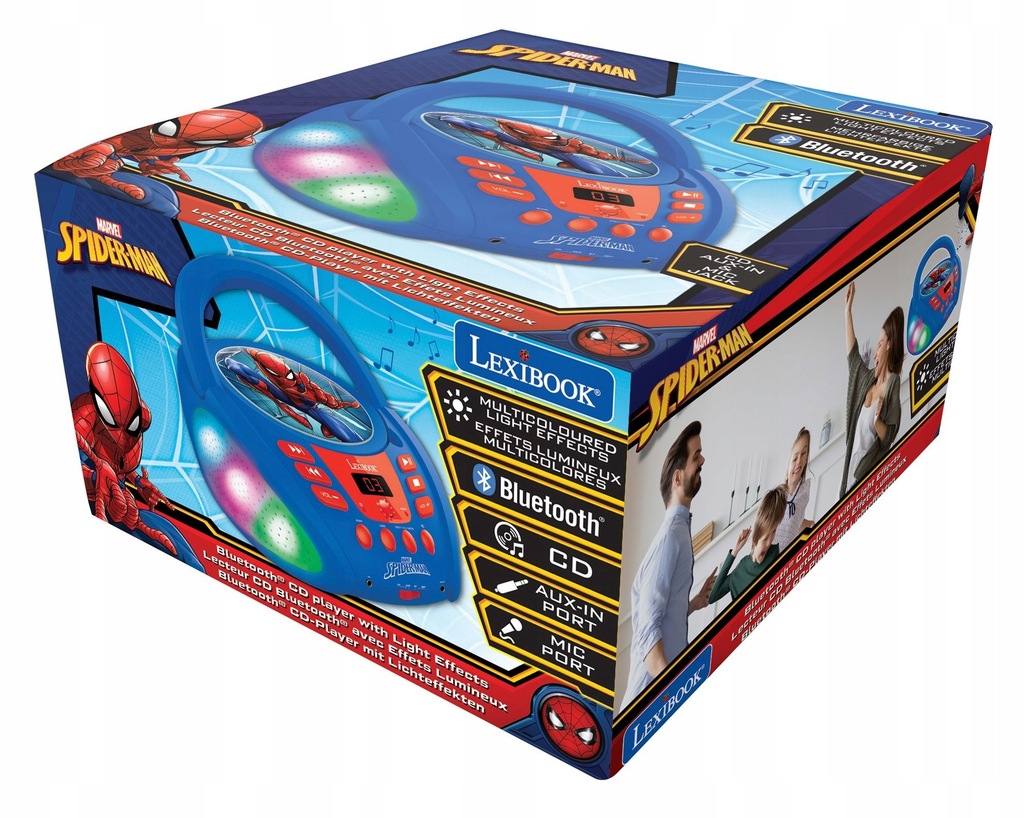 ODTWARZACZ CD BLUETOOTH SPIDER-MAN Z EFEKTAMI ŚWIETLNYMI RCD109SP