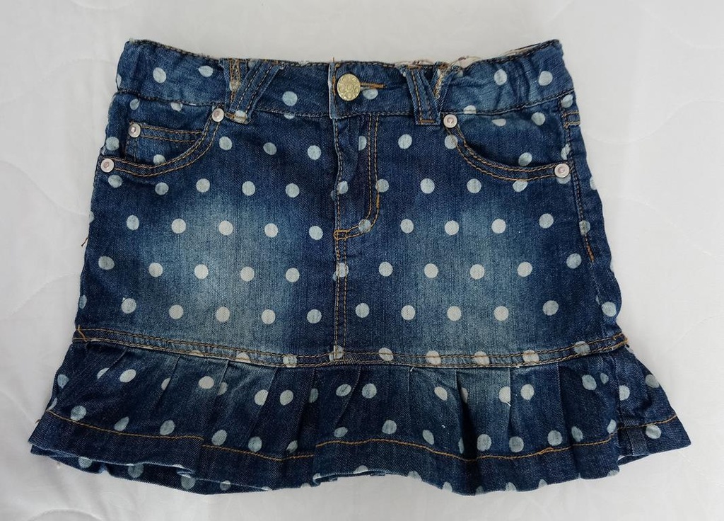 Jeansowa spódnica w kropki 5.10.15 r. 134 DB+