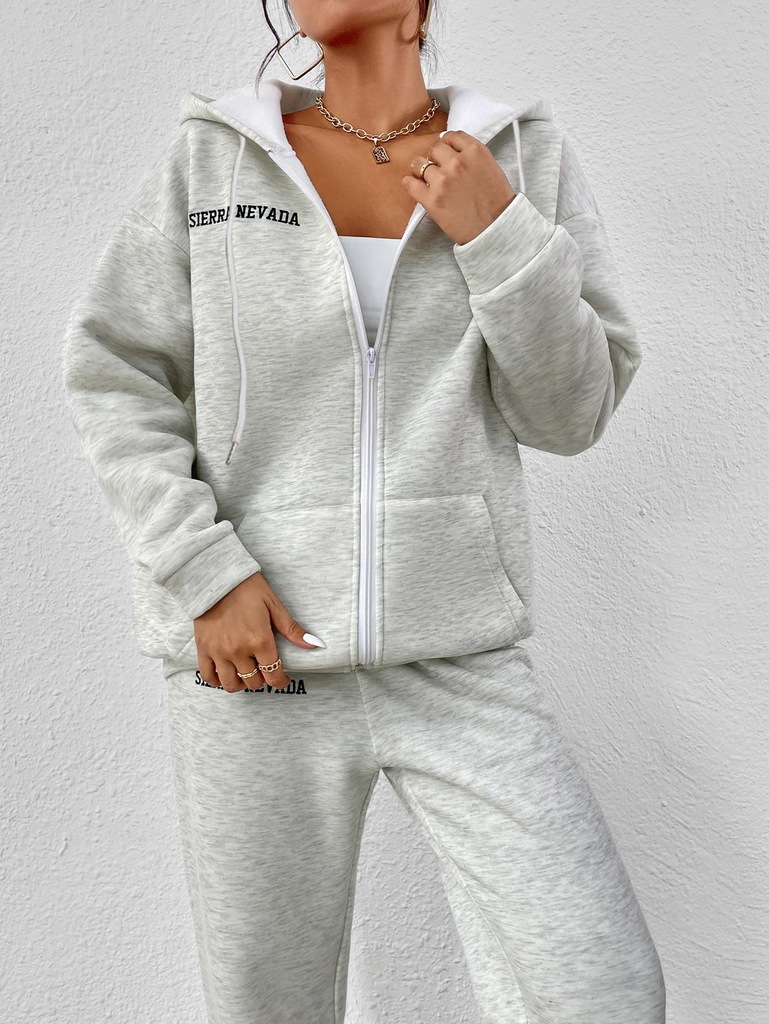 Shein hdh OVERSIZE KOMPLET DRES SZARY XS NJ4