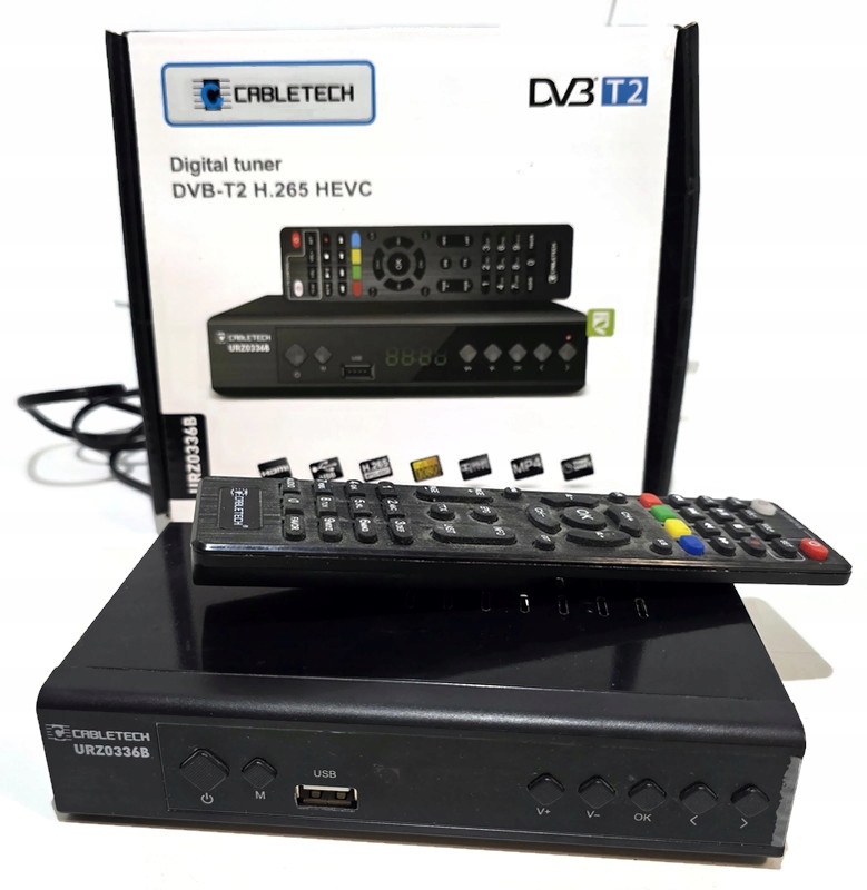 Dekoder Tuner DVB-T2 Cabletech H.265 HEVC URZ0336B