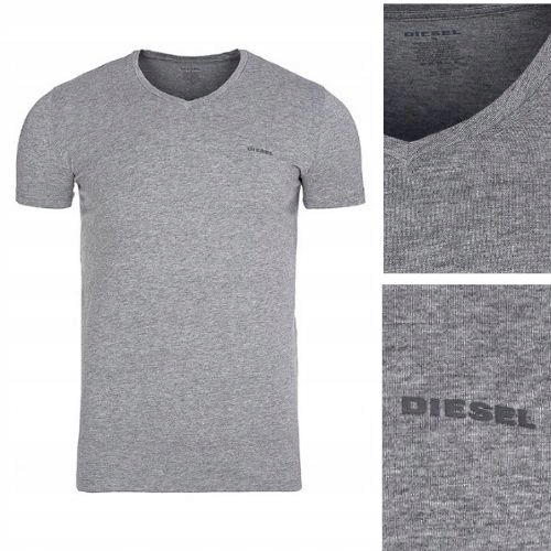 T-SHIRT DIESEL MĘSKI SZARY TRÓJKĄTNY DEKOLT M