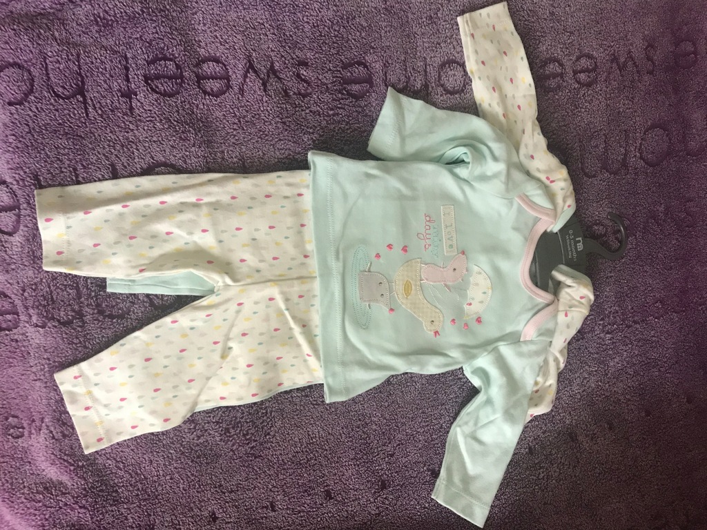 Piżama mothercare 0-3 2 sztuki dla niemowląt nowe