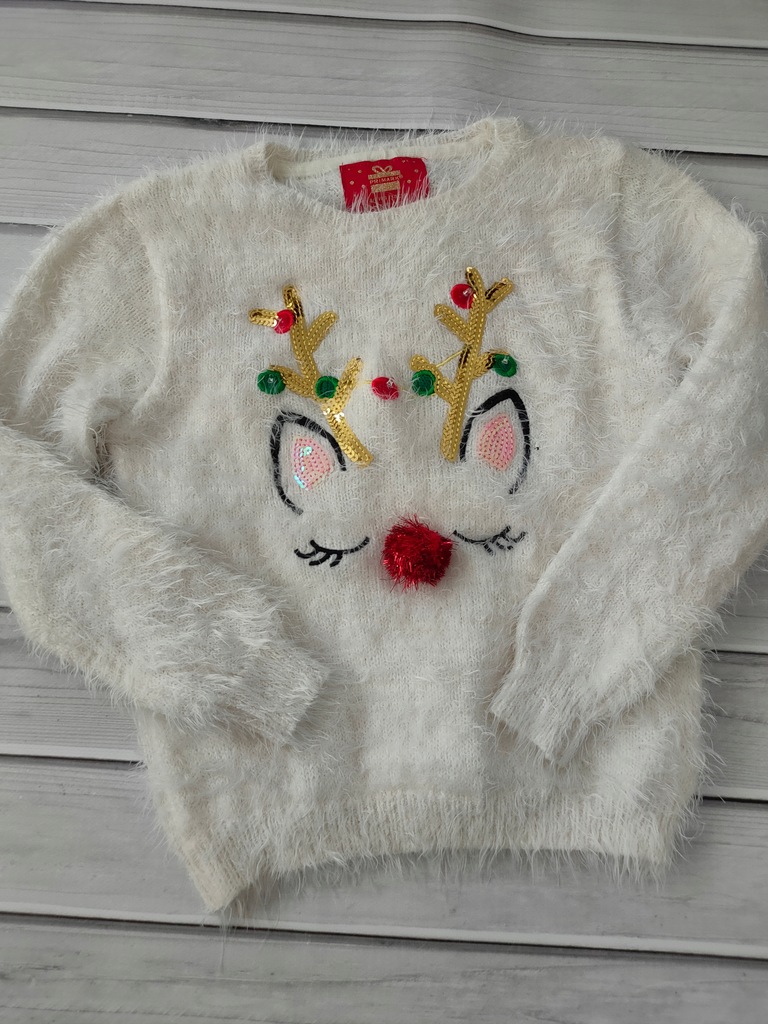 Primark Sweterek świąteczny dla dziewczynki r. 134