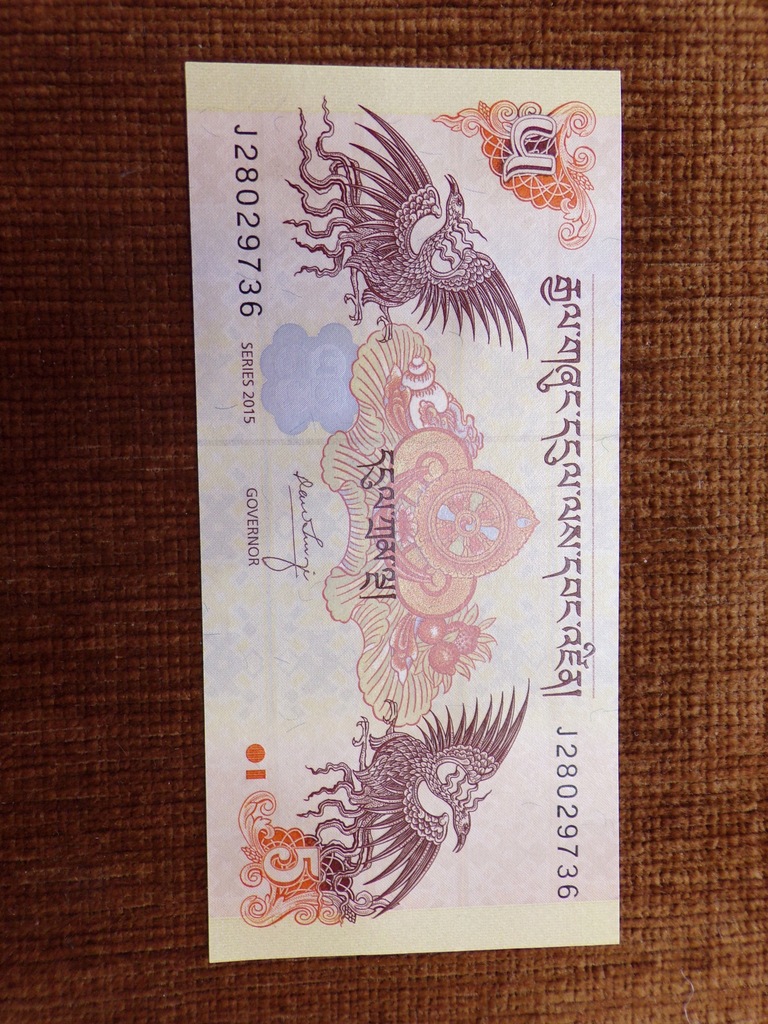 BHUTAN 5 NGULTRUM UNC