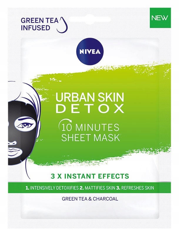 NIVEA V Maska w płacie Urban Skin Detoks 10min.