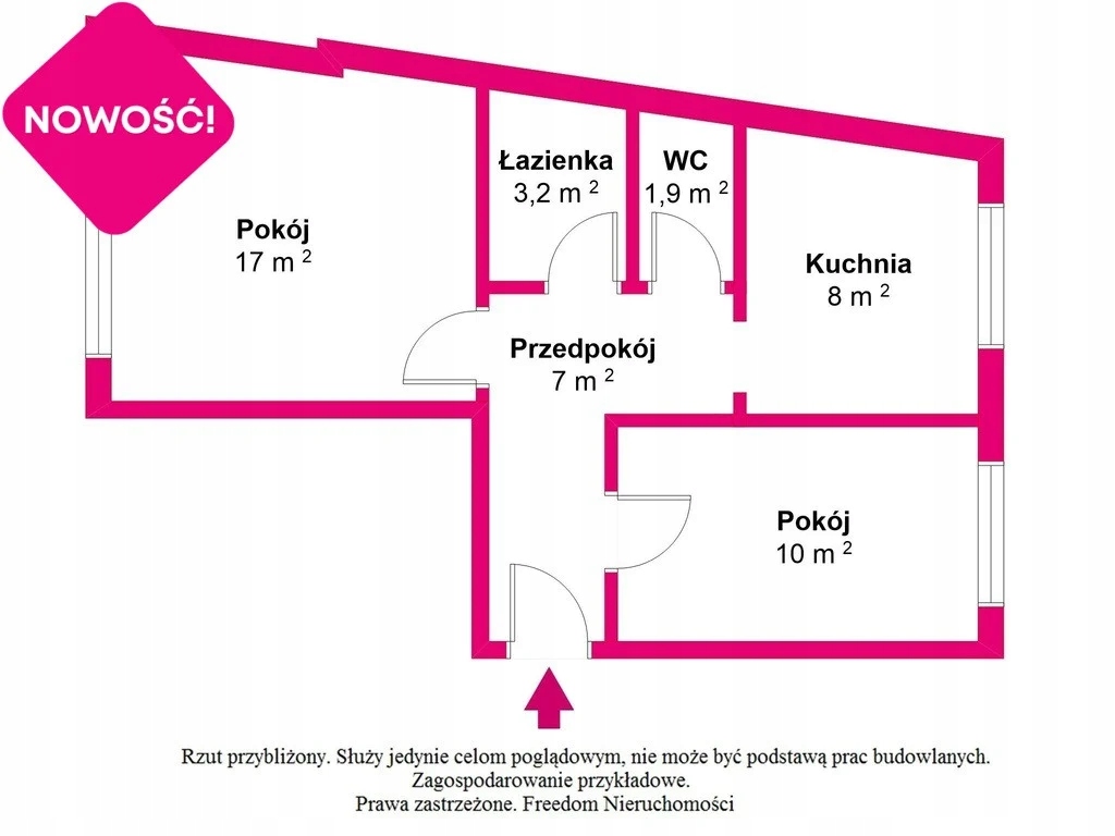 Mieszkanie, Włocławek, 47 m²