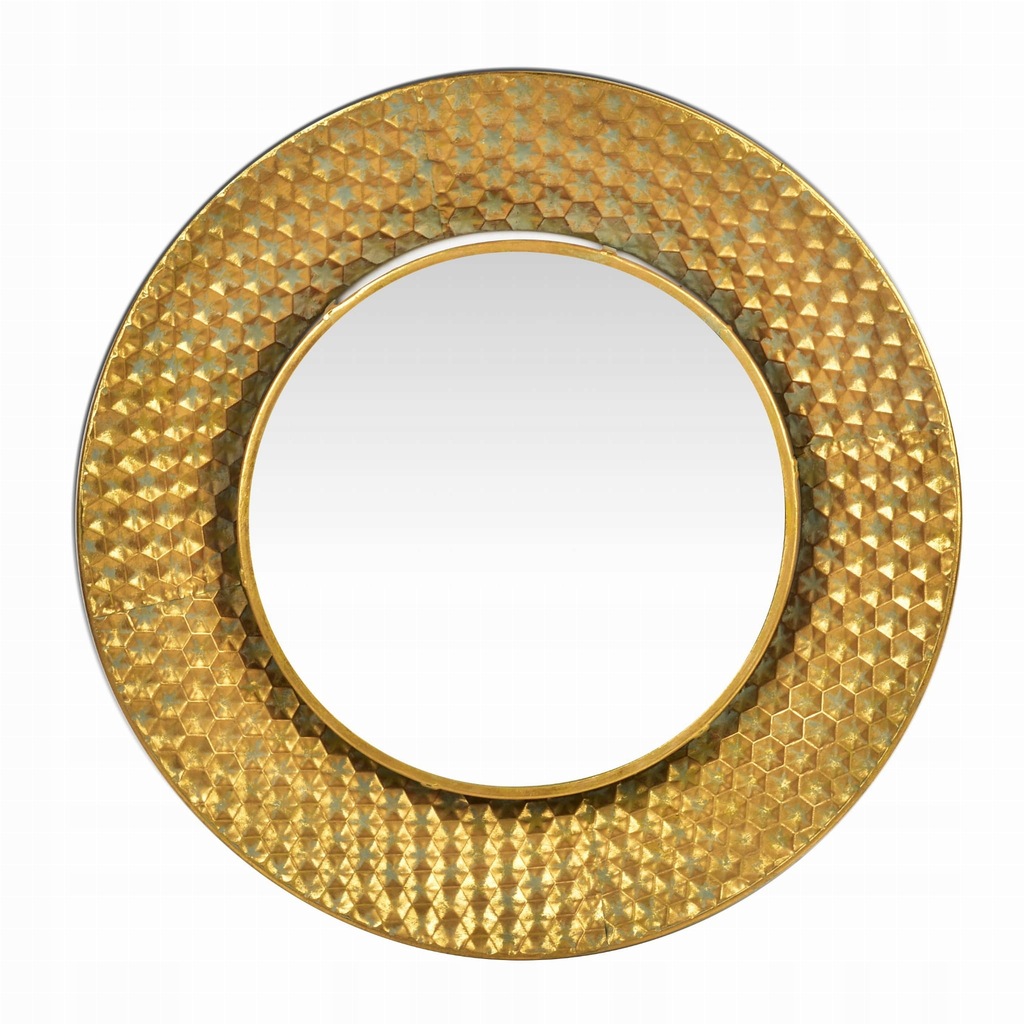 Złote Lustro Okrągłe Złota rama 71x7,5cm