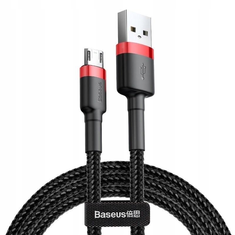 Kabel Baseus cafule CAMKLF-C91 USB M - Micro USB M 2m kolor czarno-czerwony